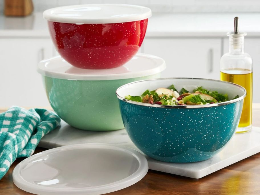 The Pioneer Woman 6-Piece Enamel on Steel Mixing Bowls