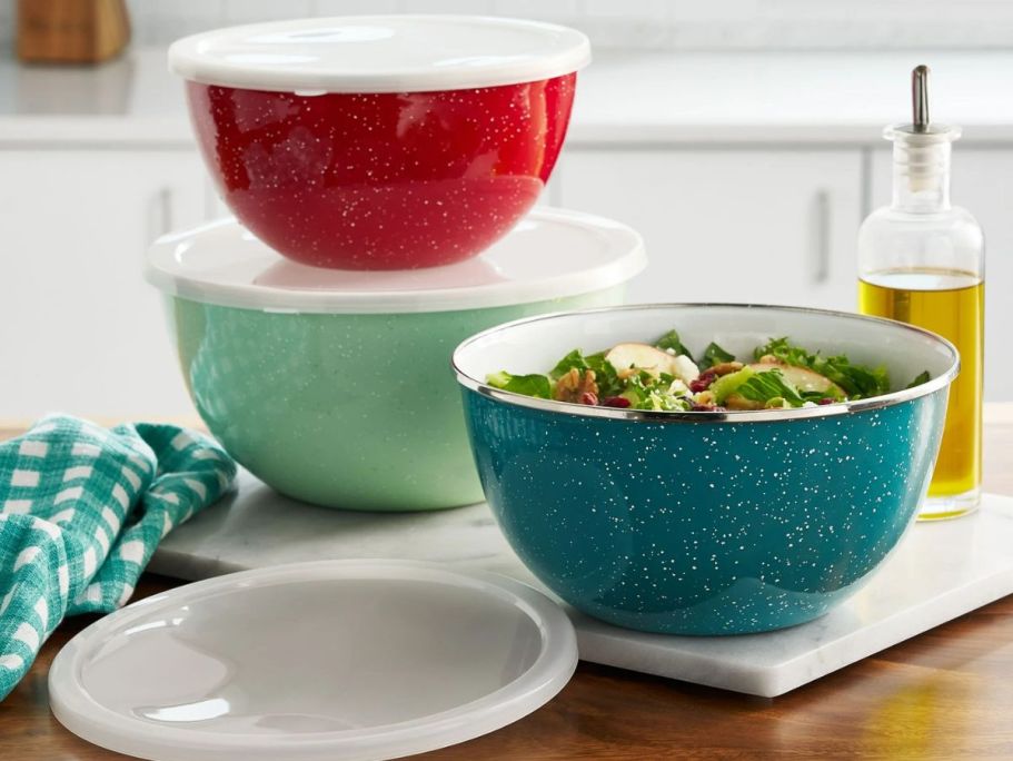 The Pioneer Woman Steel Mixing Bowls 6-Piece Set Only $16.88 on Walmart.online (Reg. $50)