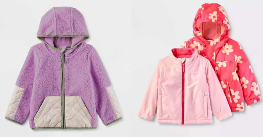 A toddler fleece jacket shown with a 3-in-1 toddler jacket