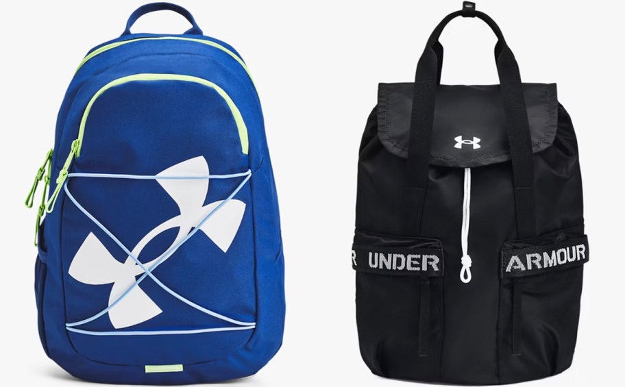 blue and black under armour backpacks