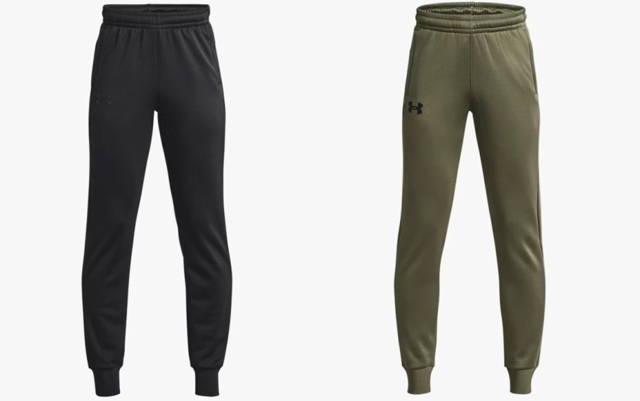 black and army green jogger pants