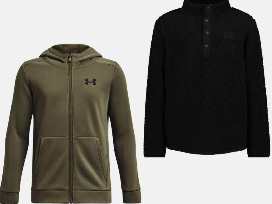 Stock imaes of two under armour boy's fleece tops