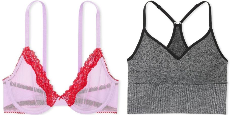 two vs and pink bras