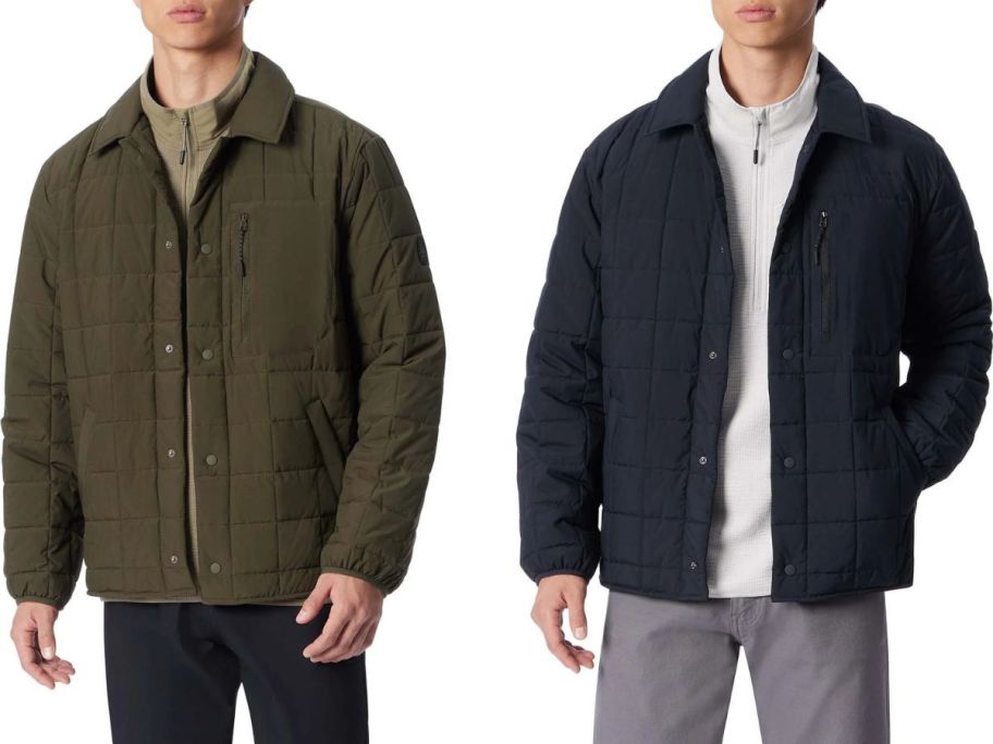 stock images of two men wearing Bass & Co. Men's Puffer Shackets