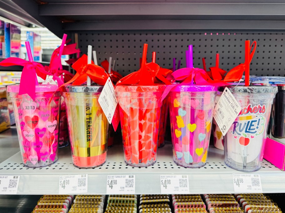 Way To Celebrate Valentine's Day tumbler set displayed on top of the table