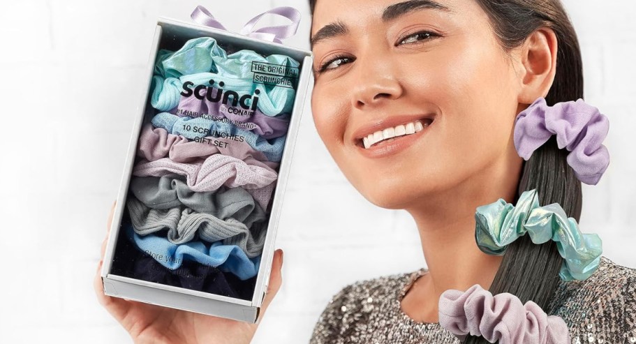 Scunci by Conair Scrunchie Hair Tie 10-Piece Gift Set Just $4.73 on Amazon (Reg. $8)