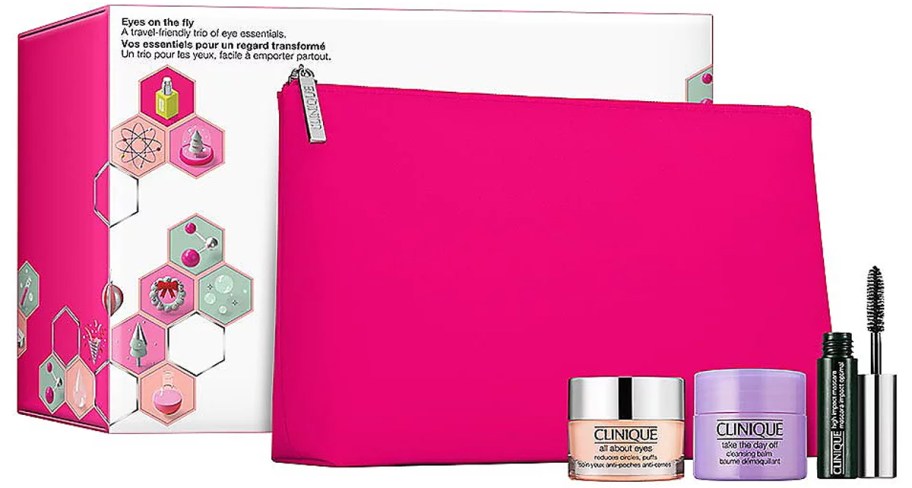 clinique pink makeup kit with products