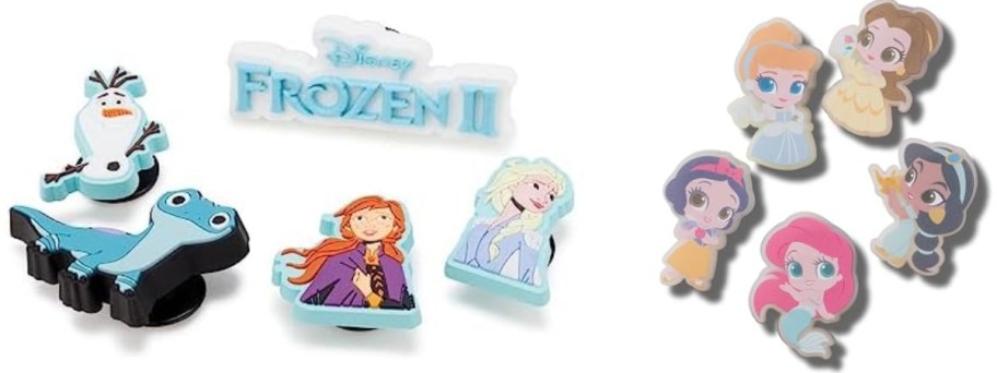 Crocs Jibbitz Charms sets with Disney Frozen characters and Disney Princesses