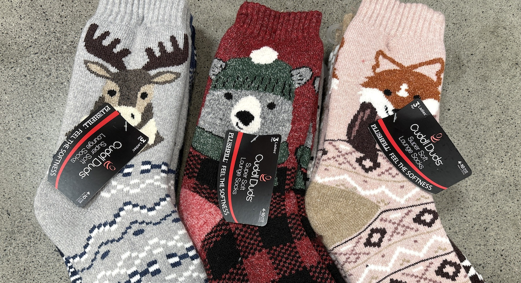 Cuddl Duds Holiday Socks 3-Pack Only $8 on SamsClub.online