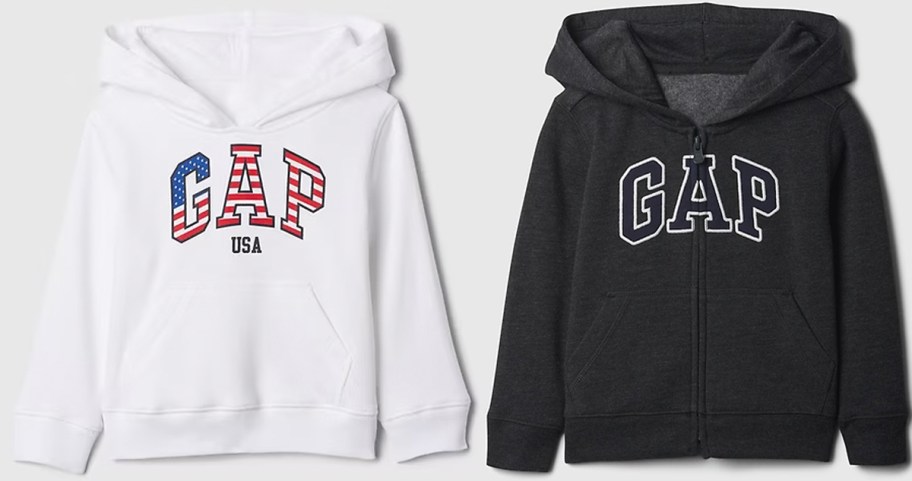 white and black gap hoodie