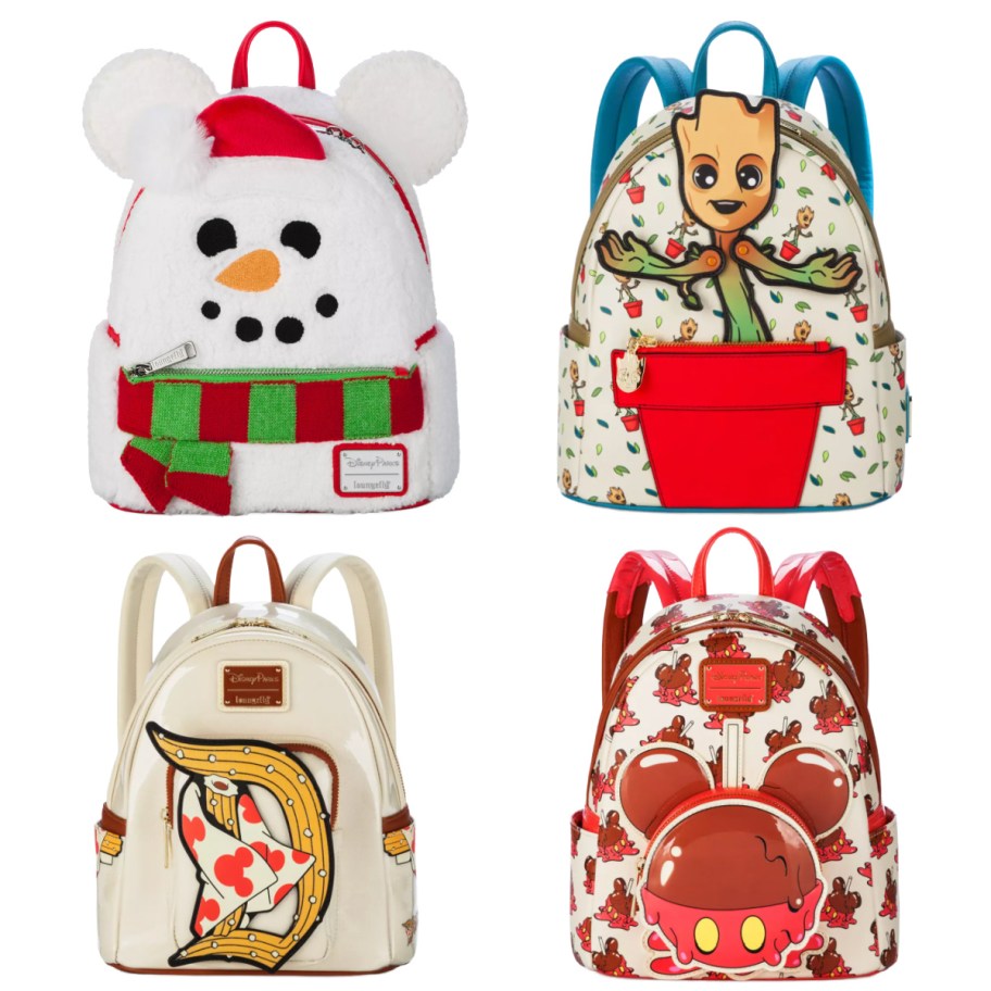 four disney loungefly mini backpacks