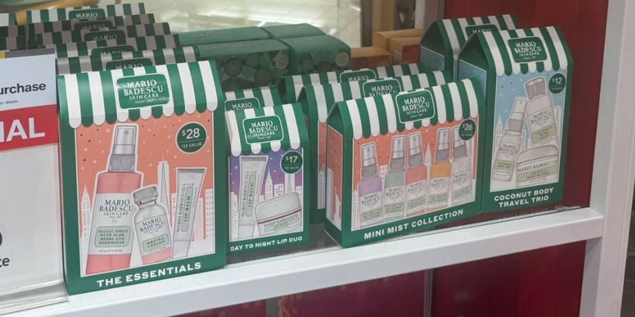 mario badescu giftsets on shelf 