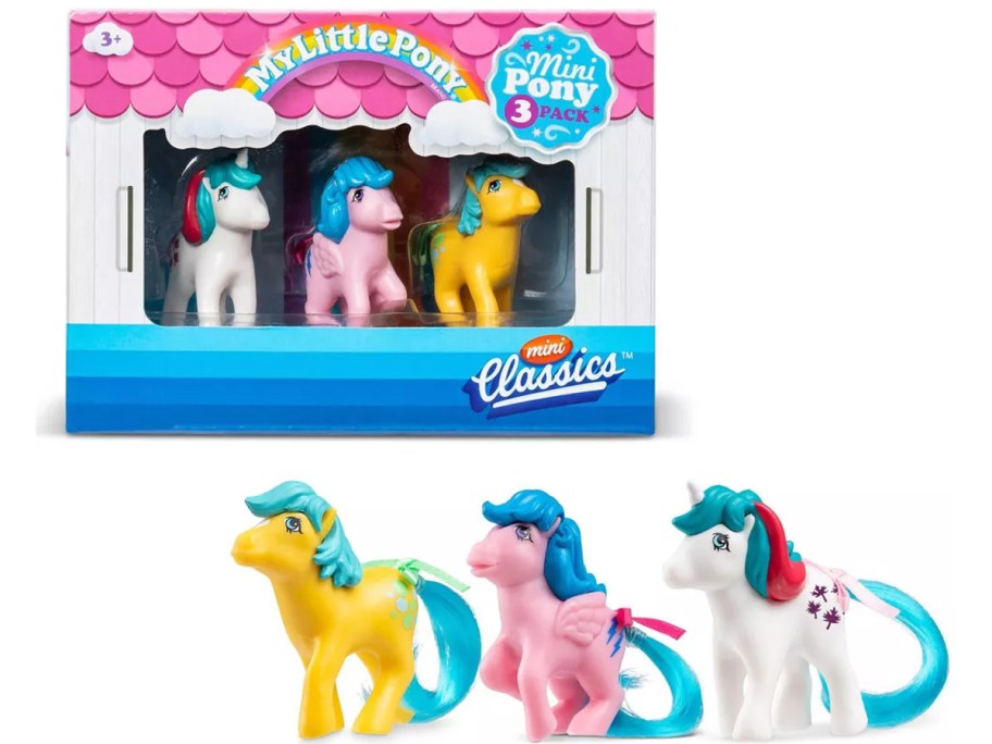 my little pony box and three horses 