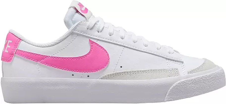 white and pink nike blazer shoe