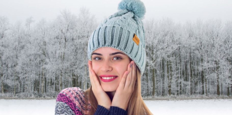 Women’s Pompom Beanie Hats Only $4.99 on Amazon | OVER 30 Colors Available!