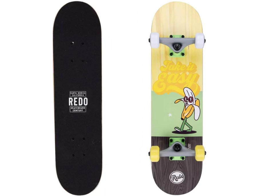 banana skateboard front and back image 