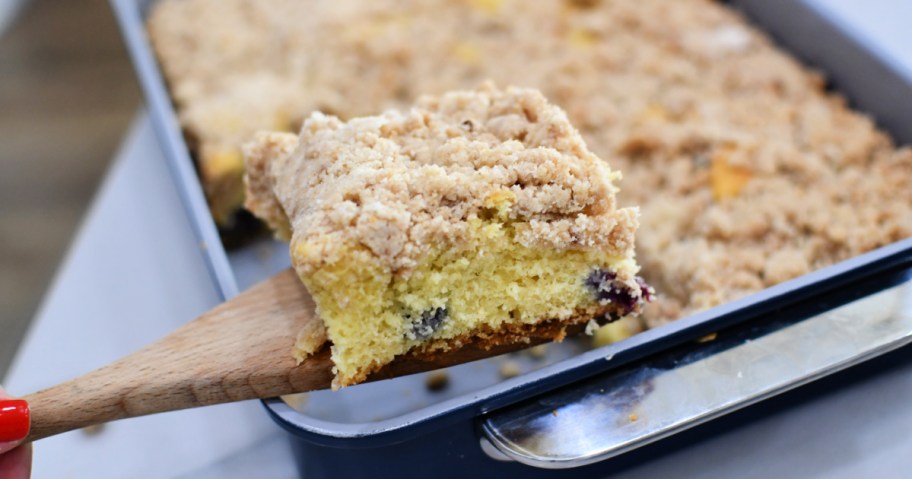 slice of blueberry coffee crumb cake