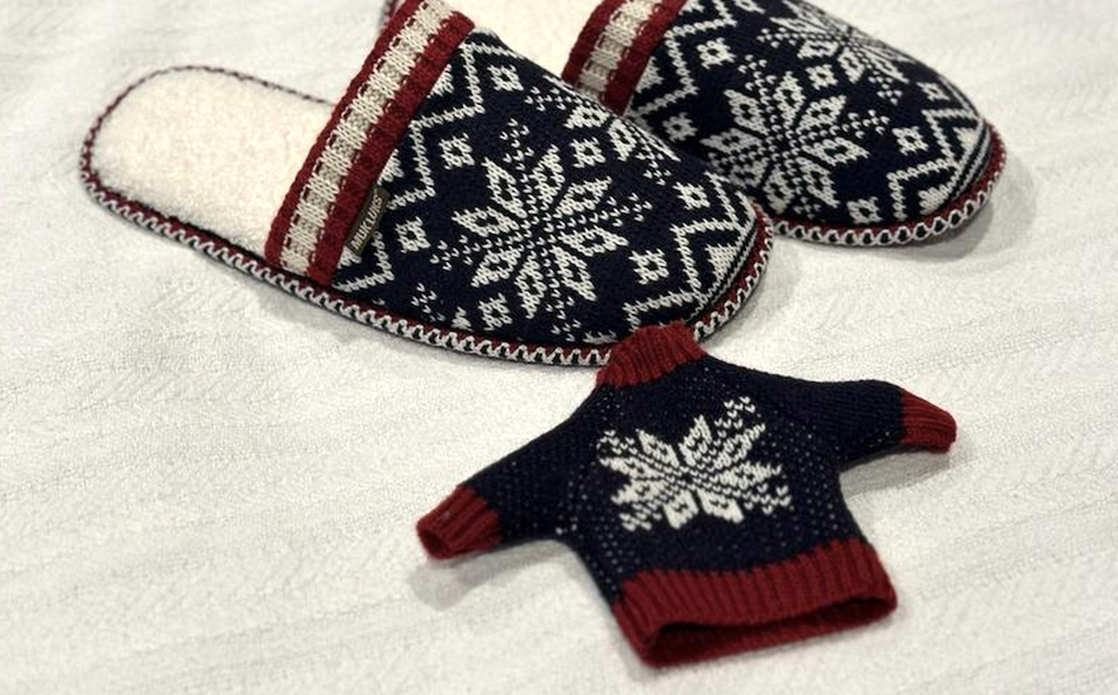 slippers and sweater set 