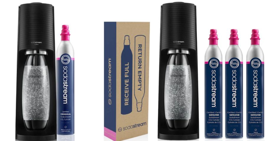 SodaStream Terra Starter Kit and carbonation bundle stock images