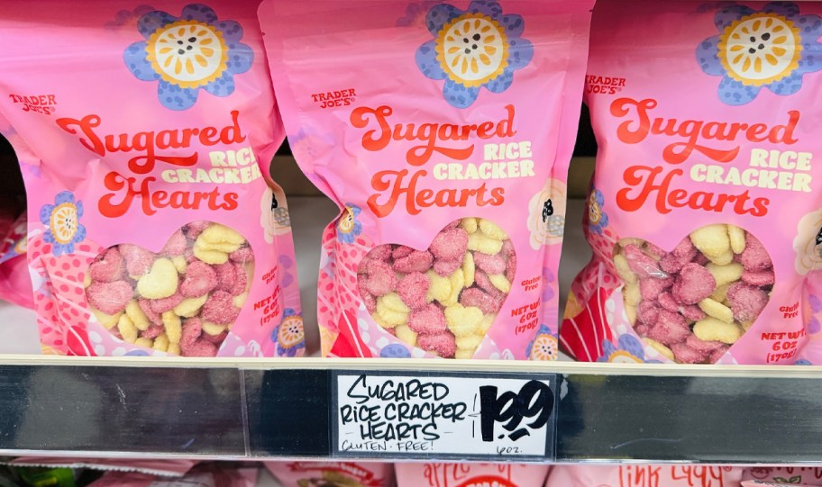 heart shaped crackers on shelf