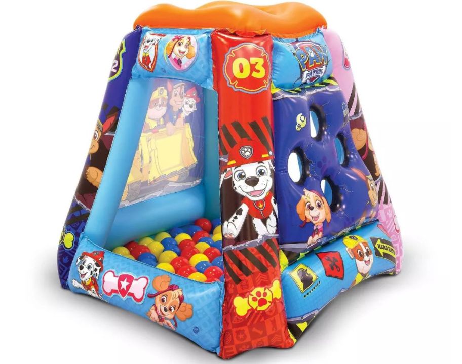 a paw patrol inflatable ball pit 