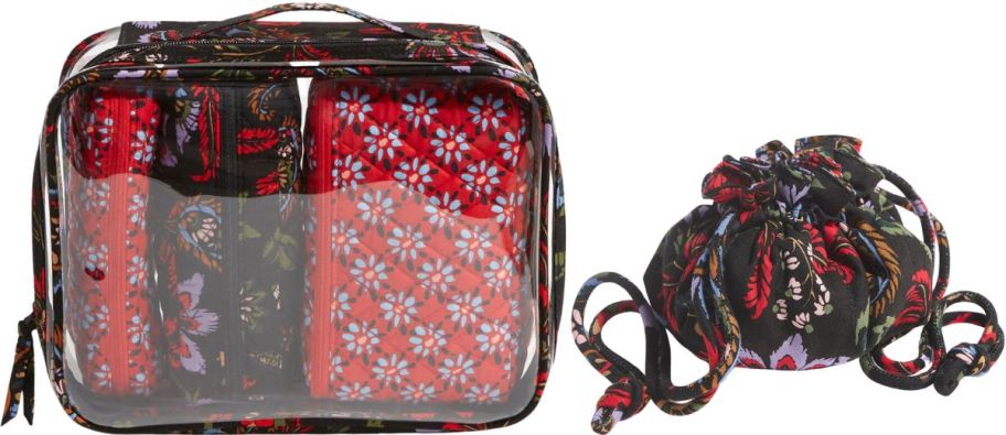 a vera bradley cosmetics organizer and jewelry pouch