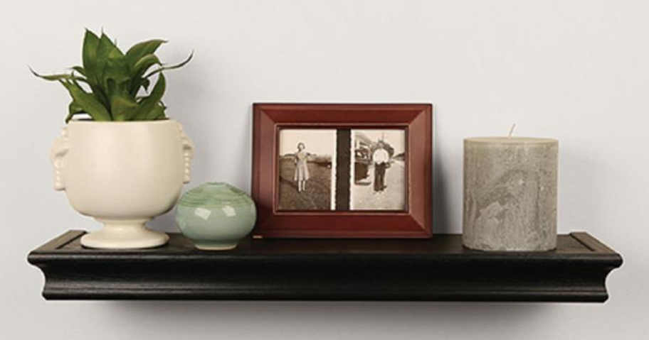 Black Beveled Floating Shelf