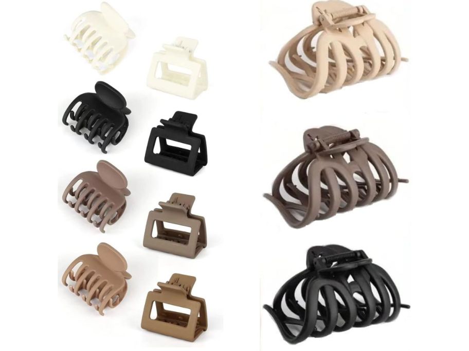 Amazon Claw Clips of various sizes in neutral colors