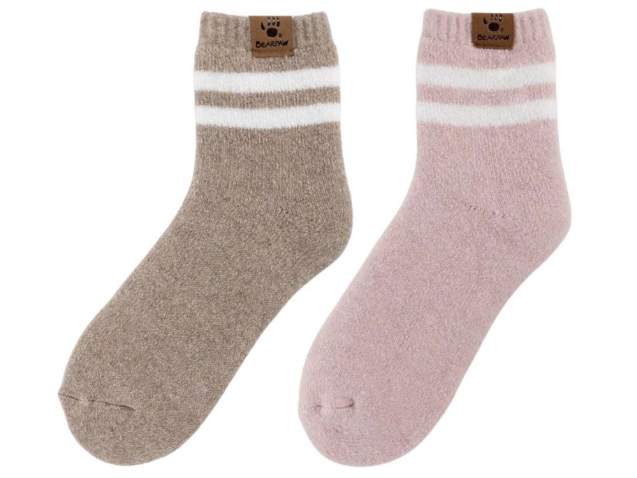 Bearpaw socks in tan & pink