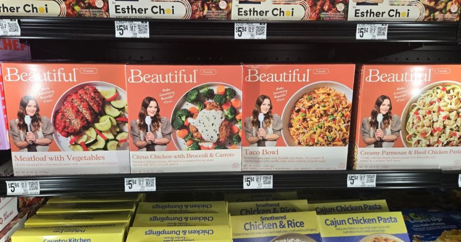 Beautiful frozen meals in the freezer case at Walmart