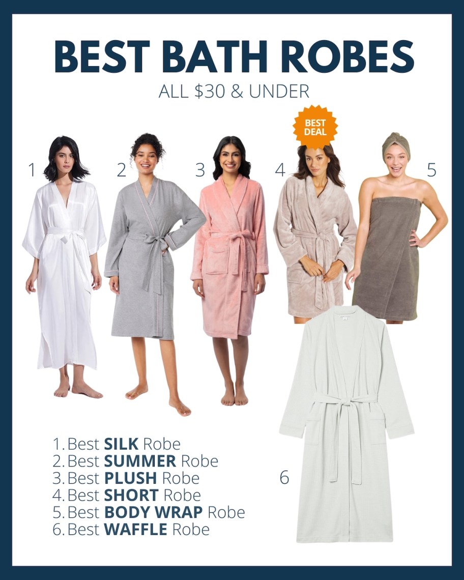 best bath robes graphic with 6 different numbers bath robes 