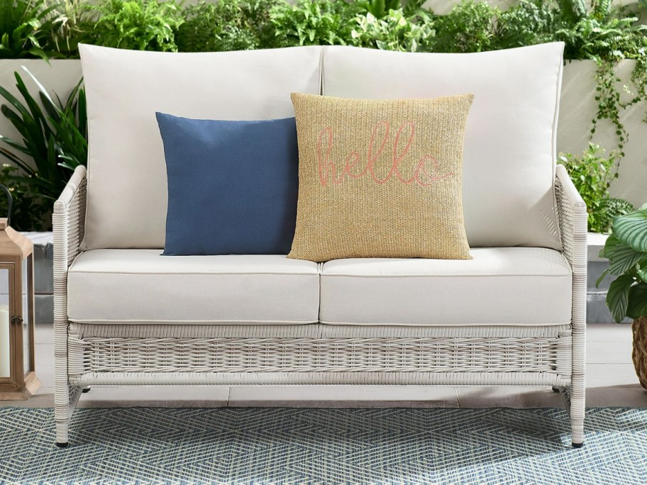 Better Homes & Gardens Paige 1 Piece Wicker Outdoor Loveseat with Cushions