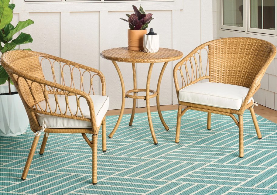 Better Homes & Gardens Willow Sage 3-Piece Outdoor Wicker Bistro Set