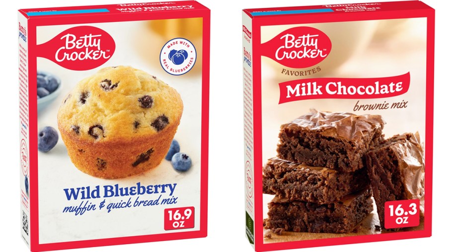 blueberry muffin and brownies baking mix boxes