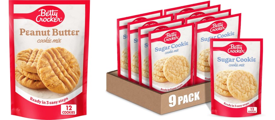peanut butter and sugar cookie mixes