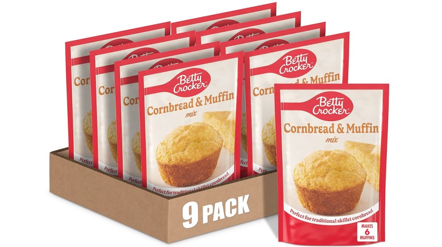 9 packs of Betty Crocker Cornbread and Muffin Baking Mix 