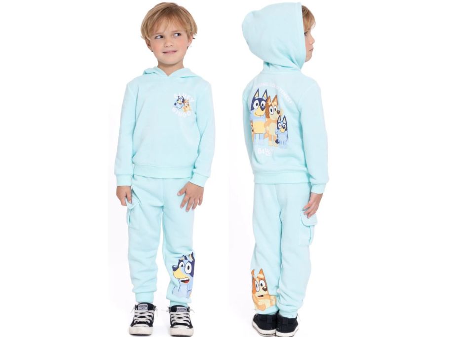 Bluey and Bingo Toddler Hoodie and Joggers Set in blue