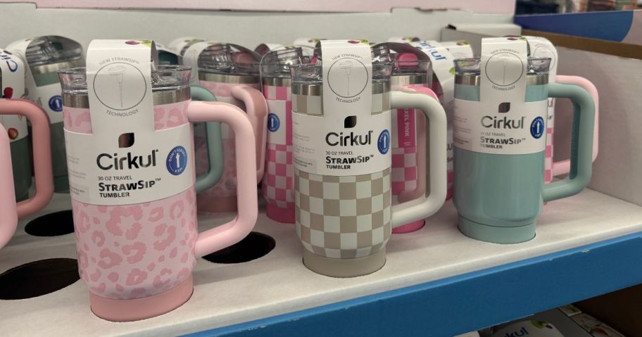 Several Cirkul 30oz tumblers in the store