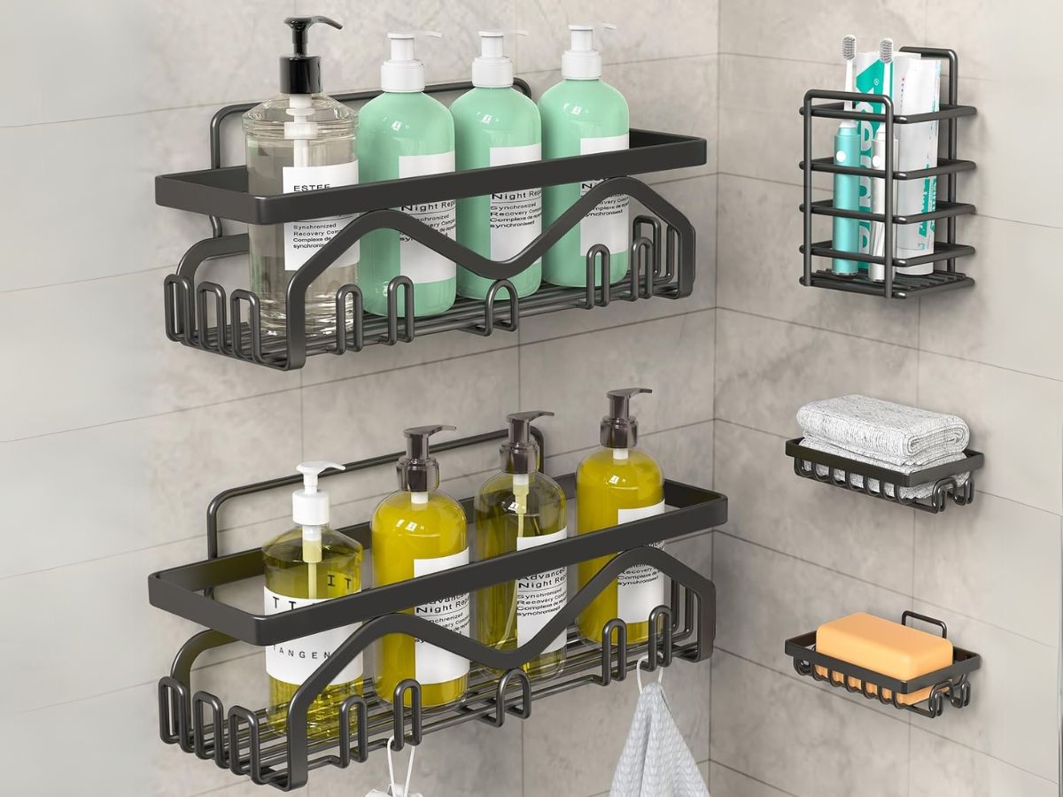 Shower Storage Caddy 5-Piece Set Only $11.99 on Amazon (Reg. $20)