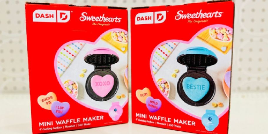 Dash x Sweethearts Mini Waffle Maker from $9 on Kohls.online (Reg. $25)