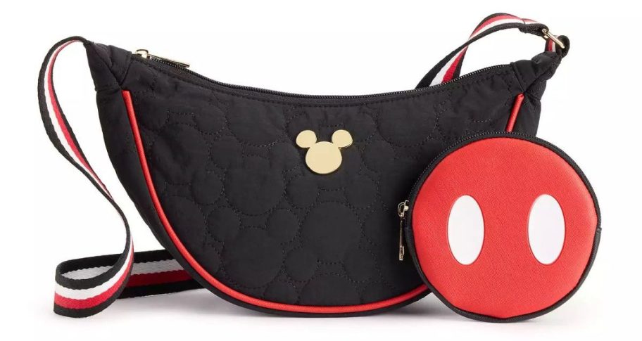 Disney's Mickey Mouse Classic Poly Cresent Quilted Shoulder Bag stock image