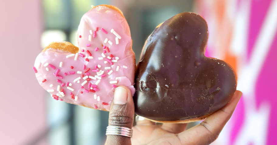 Dunkin’ Valentine’s Menu + Merch Available NOW | Heart-Shaped Donuts + More