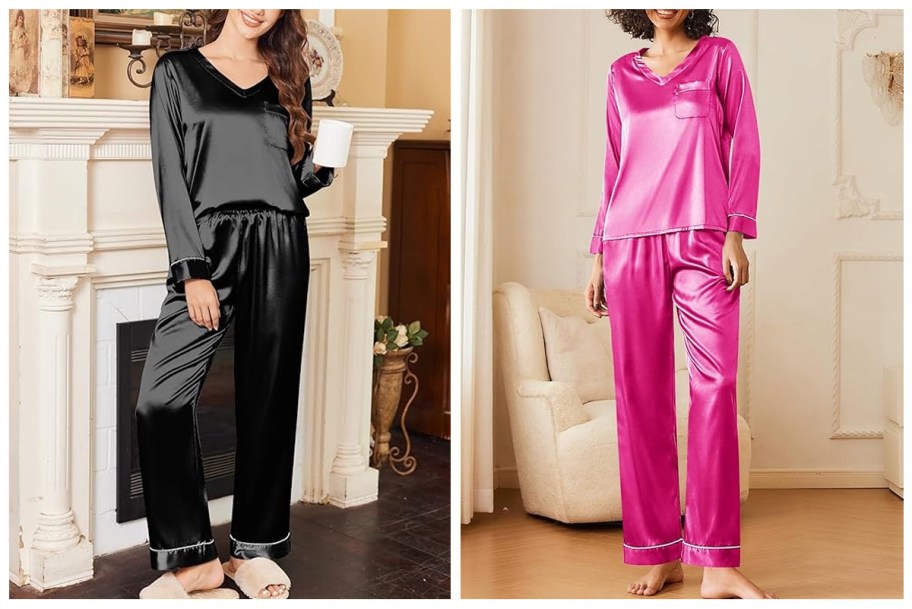 EKOUAER Women's Satin Pajama Set