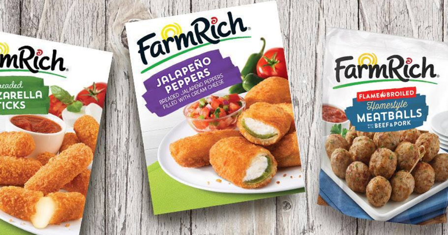 50% Farm Rich Frozen Snacks or Appetizers Coupon (Up to $4.50 Off) Perfect for the Big Game!