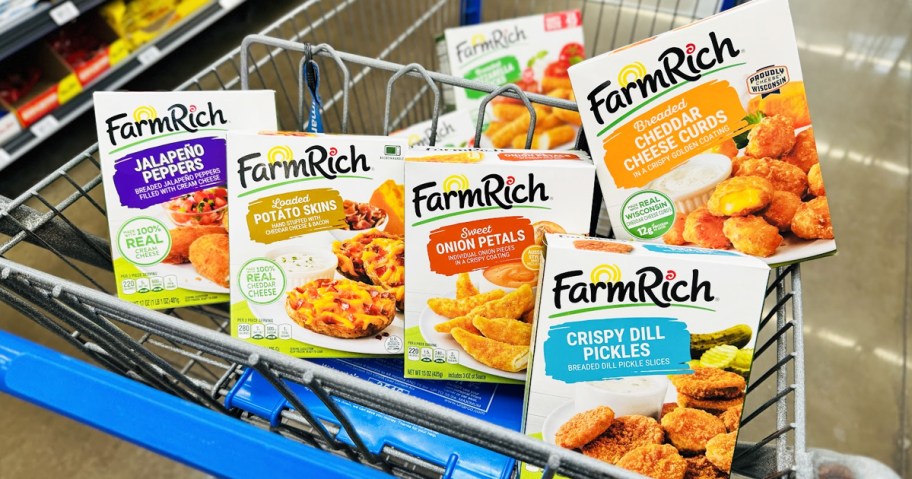 Farm Rich frozen foods in shopping cart