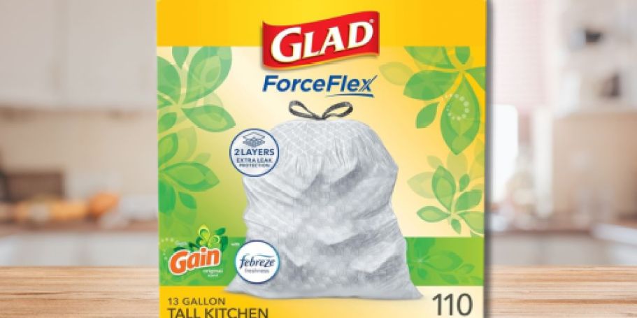 Glad ForceFlex Gain-Scented Trash Bags 110-Count Only $14 Shipped on Amazon (Reg. $24)