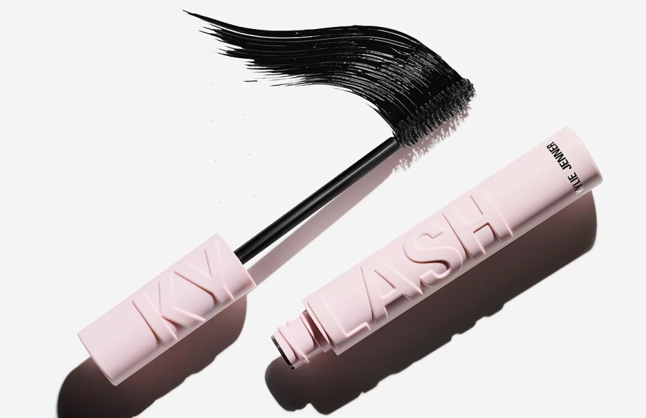 opened pink tube of Kylie Cosmetics Kylash Volume Mascara