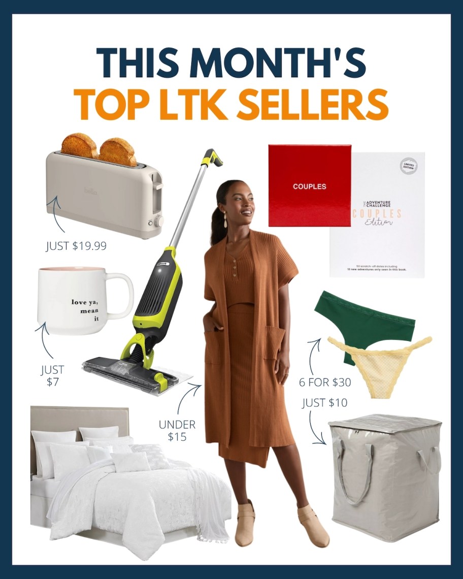 this month's top ltk sellers with various photos of stock images