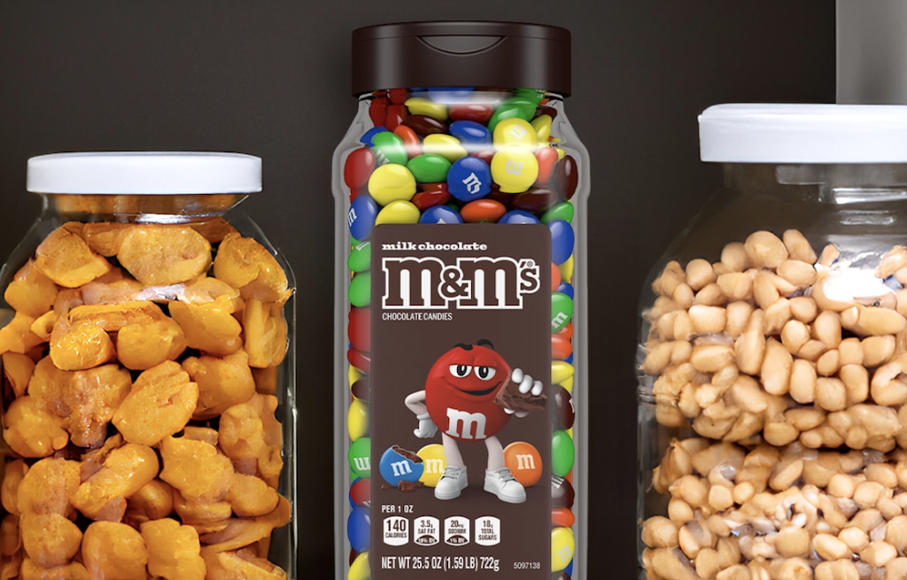 M&M’s 25.5oz Resealable Bulk Candy Jars ONLY $5 on Walmart.online (Reg. $10)