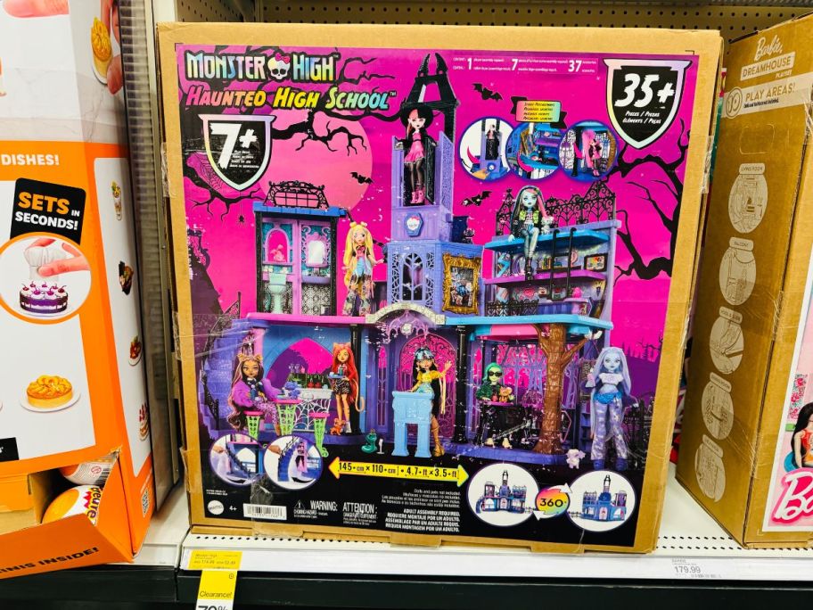 Monster High Haunted High School Playset on shelf in store